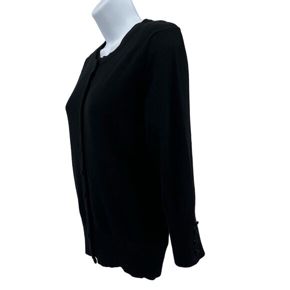 Grace Elements Black Tank & Sweater Lot WMNS Small 3/4 Sleeve Button Up Rayon - Picture 9 of 16